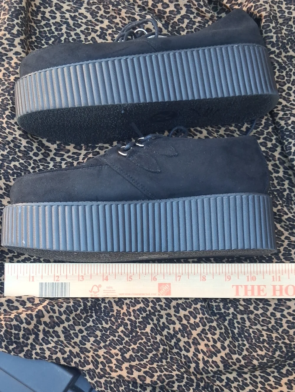Black Suede Platform Lace-Up Men's Shoes